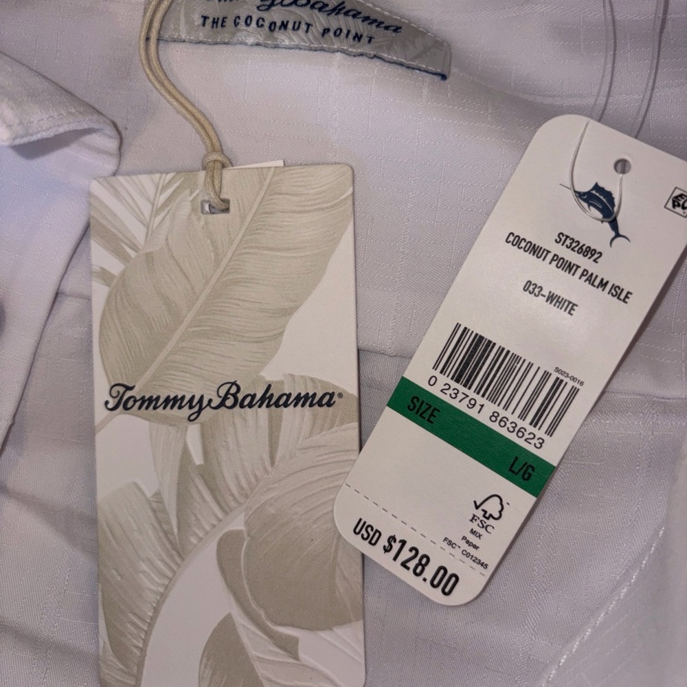 Tommy Bahama Coconut Point White Shirt Large Button Down